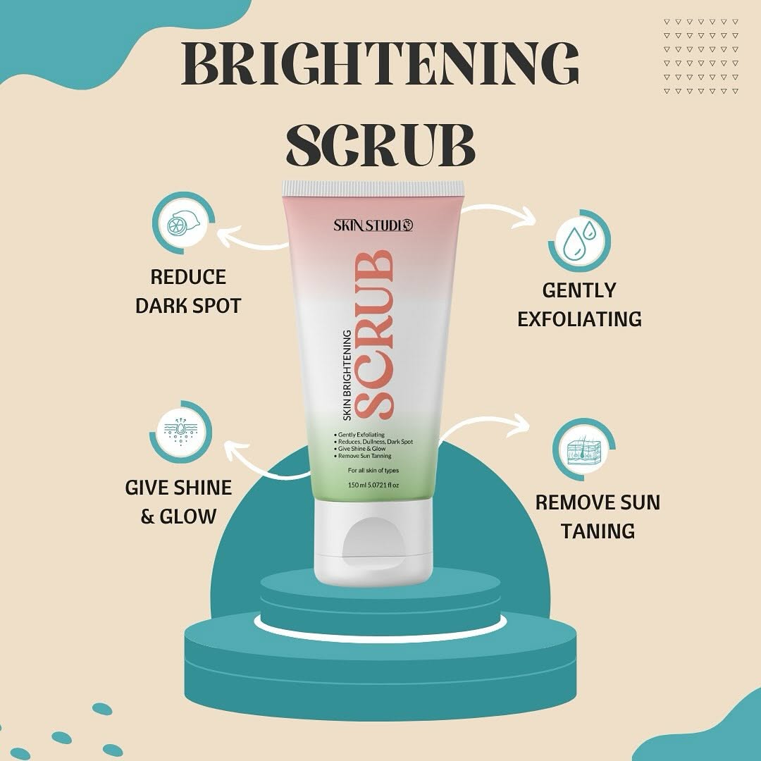 Rice Extract Face Wash, Skin Studio Rice Extract Powder, Skin Brightening Scrub, Sun Block & Skin Whitening Polisher Bundle Deal