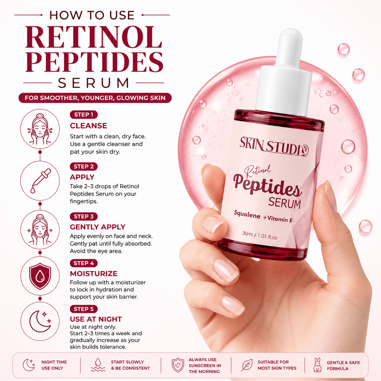 Retinol Peptides Serum - Skin Studio