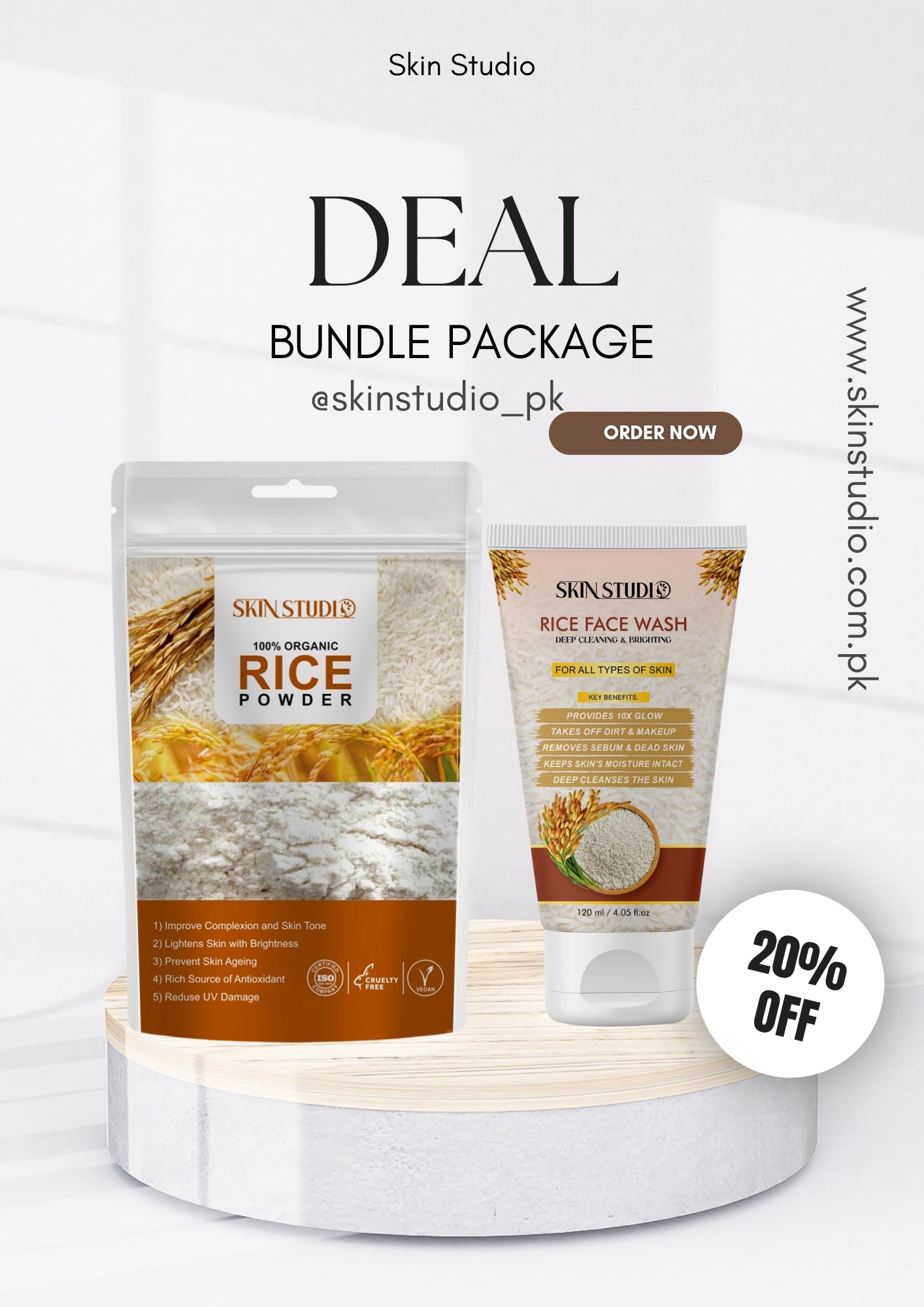 Rice Face Wash & Rice Powder Bundle Deal