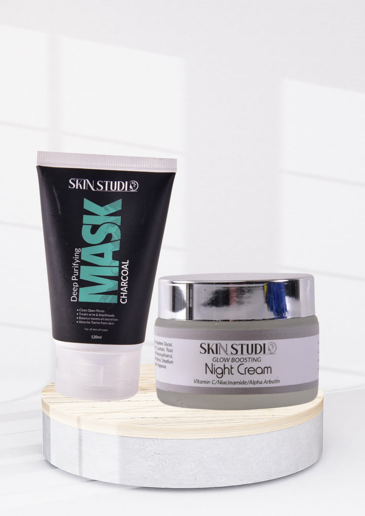 Purifying Charcoal Mask & Glow Boosting ( Night Cream ) Bundle Deal