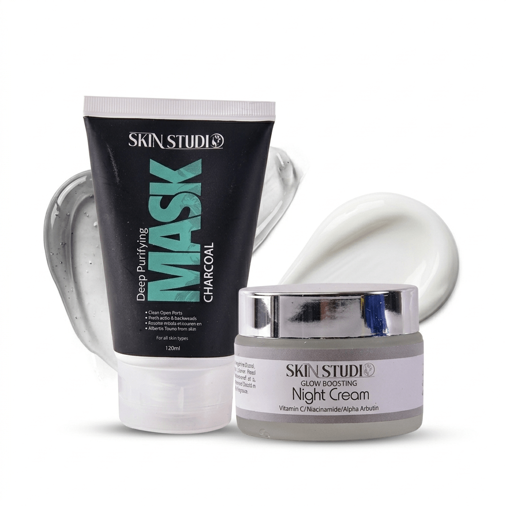 Charcoal Mask & Night Cream Bundle Deal - Skin Studio